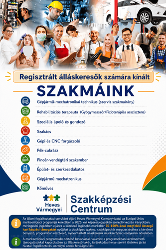 Regisztrált álláskeresők számára kínált szakmáink!